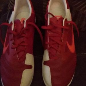 Nike Men's Red Leather Tennis Shoes Sneakers 10.5